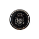 Italian Black and Silver Crest Metal Button - 36L/23mm