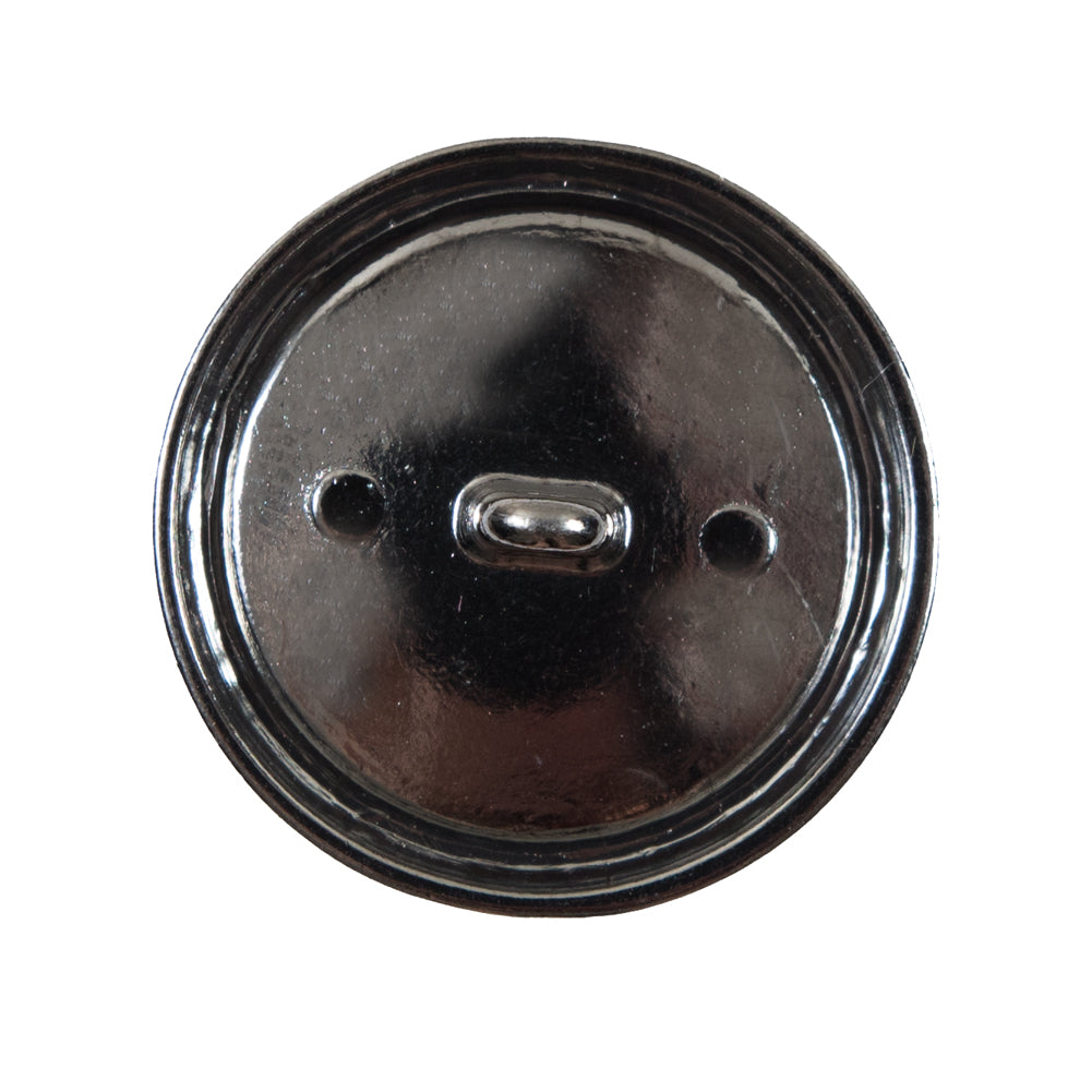 Italian Black and Silver Crest Metal Button - 44L/28mm