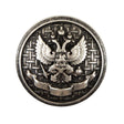 Italian Silver Button with Double-Headed Eagle Emblem - 44L/28mm