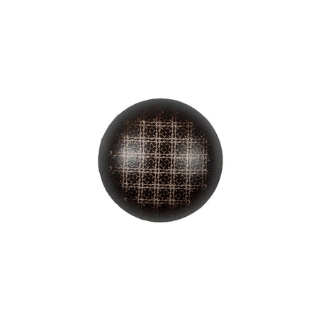 Italian Brown Checkered Plastic Button - 24L/15mm