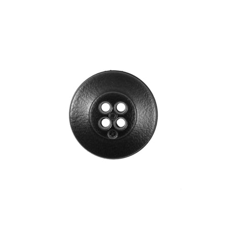 Italian Black 4-Hole Plastic Button - 24L/15mm
