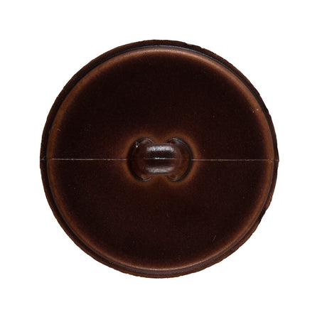 Italian Dark Brown Faux Leather Plastic Button - 48L/30.5mm