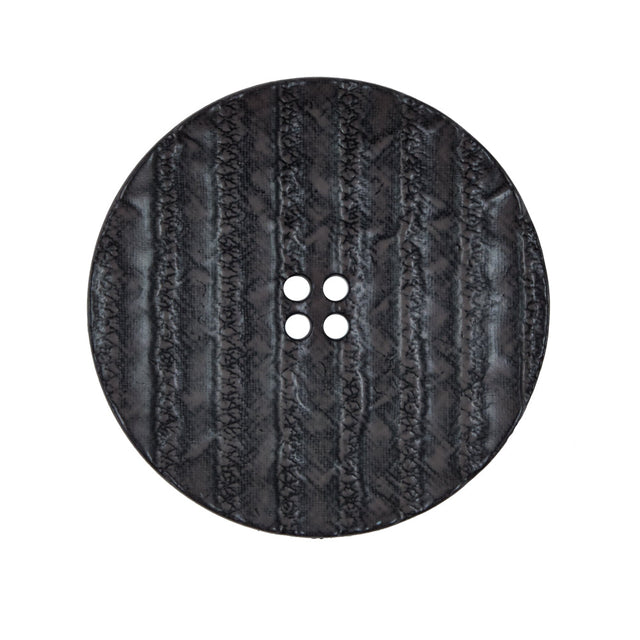 Italian Black Textured 4-Hole Button - 44L/28mm