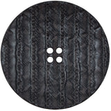 Italian Black Textured 4-Hole Button - 80L/50.8mm