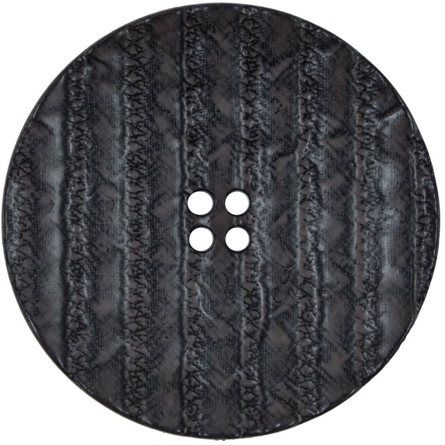 Italian Black Textured 4-Hole Button - 80L/50.8mm