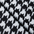 Houndstooth Polyester Spandex Fabric - White/Black Houndstooth, 58/60" Width (1 Yard)