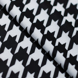 Houndstooth Polyester Spandex Fabric - White/Black Houndstooth, 58/60" Width (1 Yard)