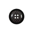 Italian Black and Elderberry Purple Geometric Domed Button - 32L/20mm