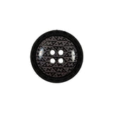 Italian Black and Elderberry Purple Geometric Domed Button - 32L/20mm