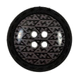 Italian Black and Elderberry Purple Geometric Domed Button - 44L/28mm