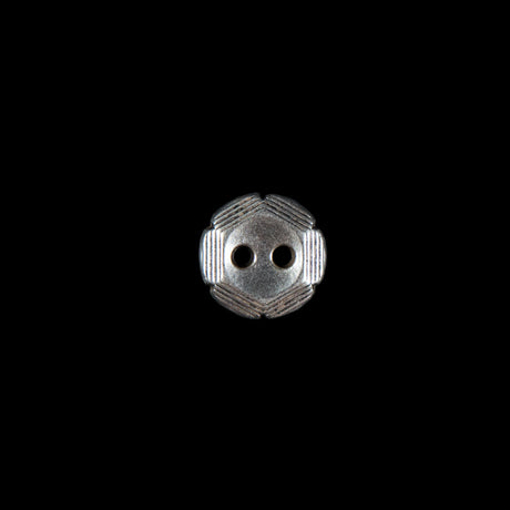 Italian Silver 2-Hole Metal Button - 16L/10mm