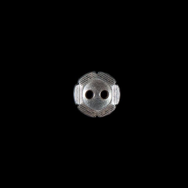 Italian Silver 2-Hole Metal Button - 16L/10mm