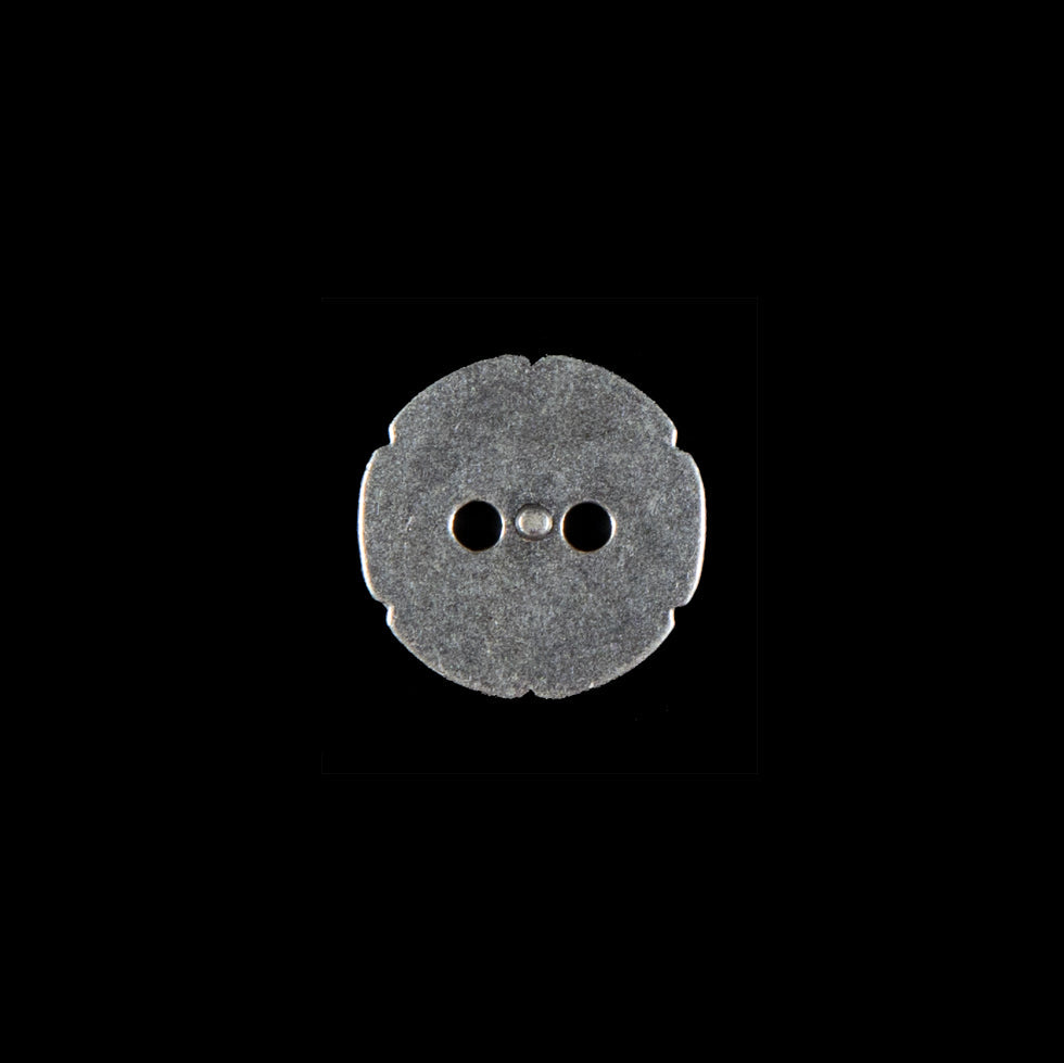 Italian Silver Floral 2-Hole Metal Button - 20L/12.5mm
