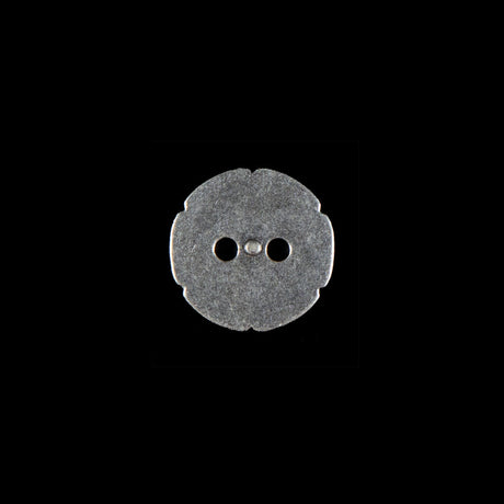 Italian Silver Floral 2-Hole Metal Button - 20L/12.5mm