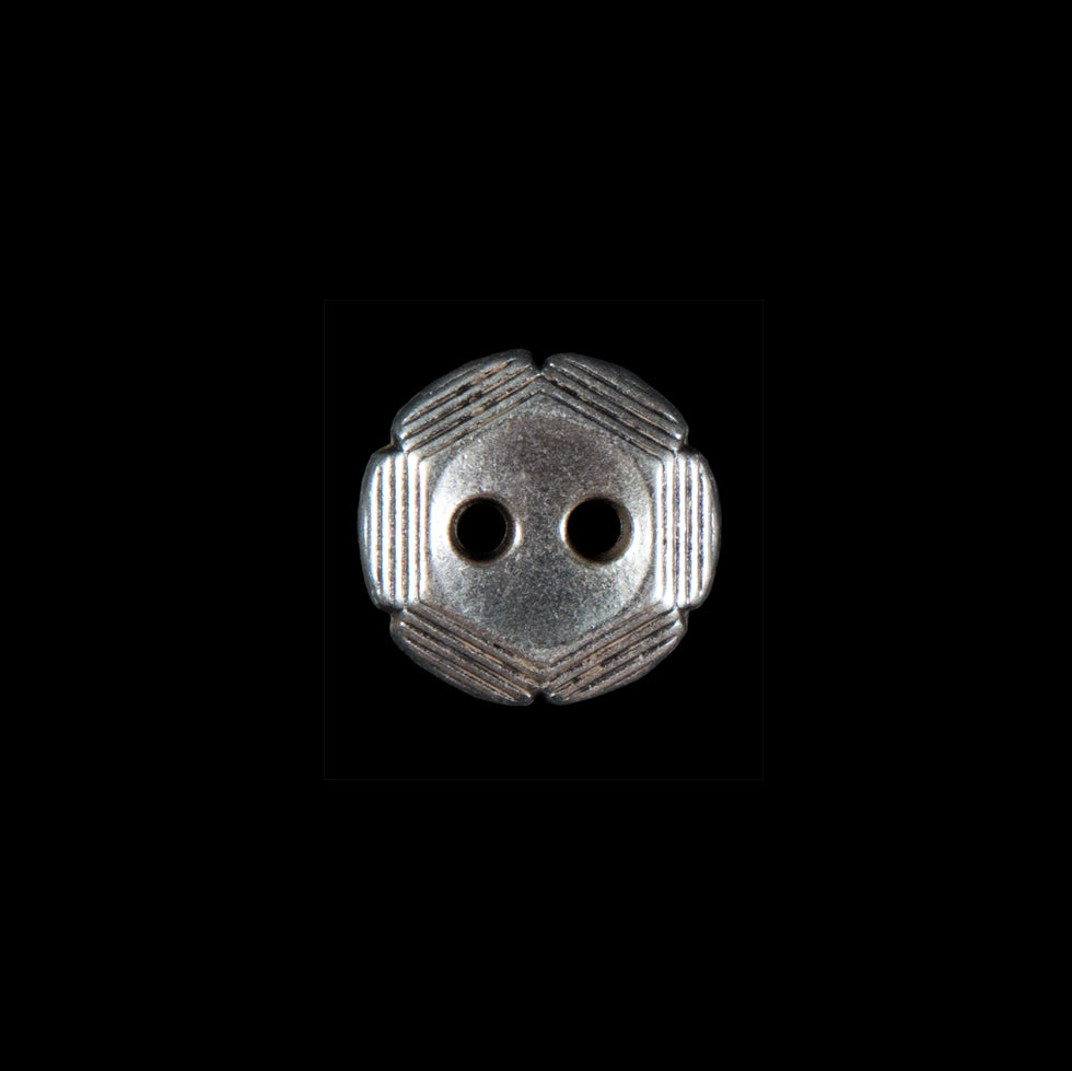 Italian Silver Floral 2-Hole Metal Button - 20L/12.5mm
