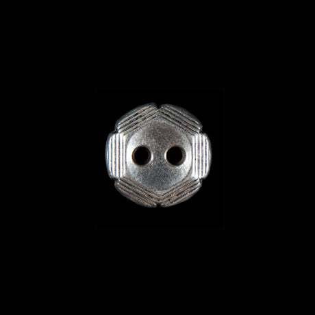 Italian Silver Floral 2-Hole Metal Button - 20L/12.5mm