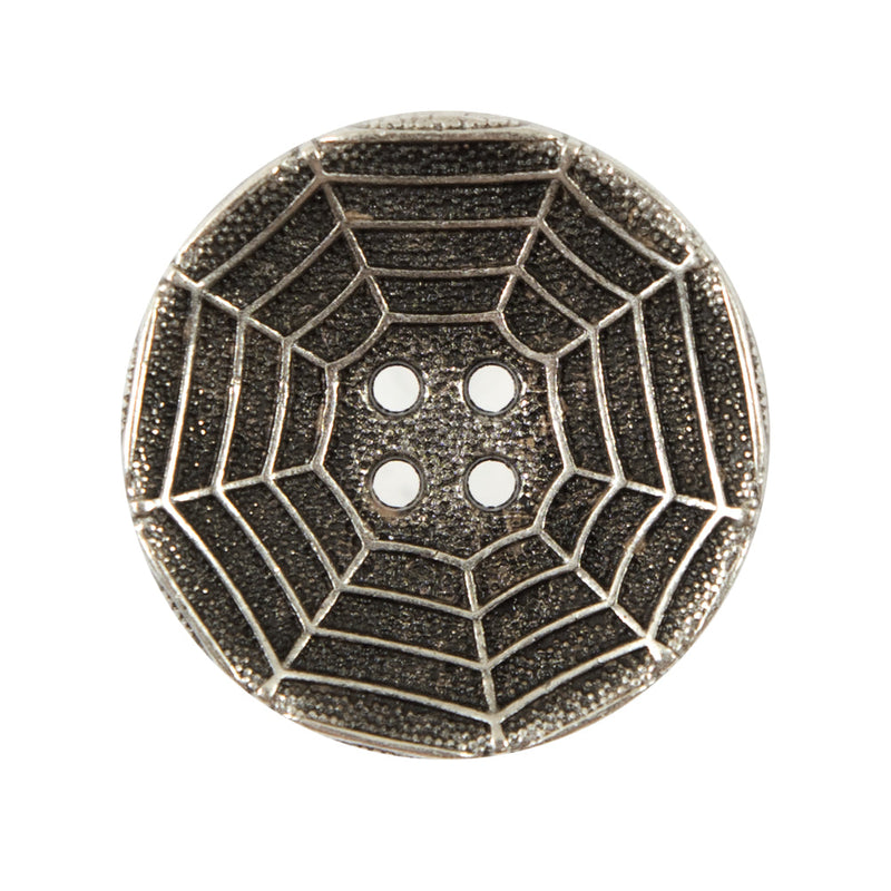 28mm silver spider web metal button for sewing and crafts