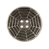 Italian Silver Spider Web Metal Button - 44L/28mm