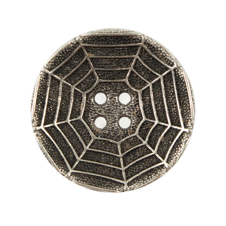 28mm silver spider web metal button for sewing and crafts
