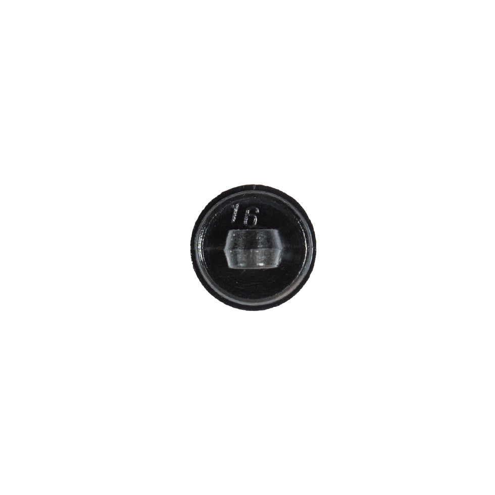 Italian Black Spiral Etched Plastic Button - 16L/10mm