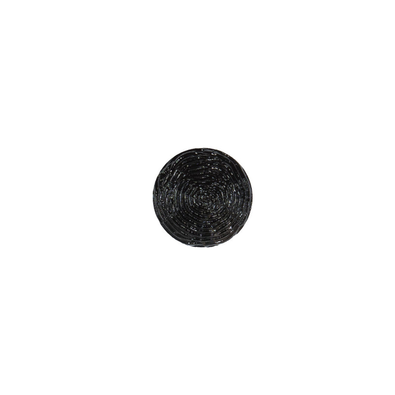 Italian Black Spiral Etched Plastic Button - 16L/10mm