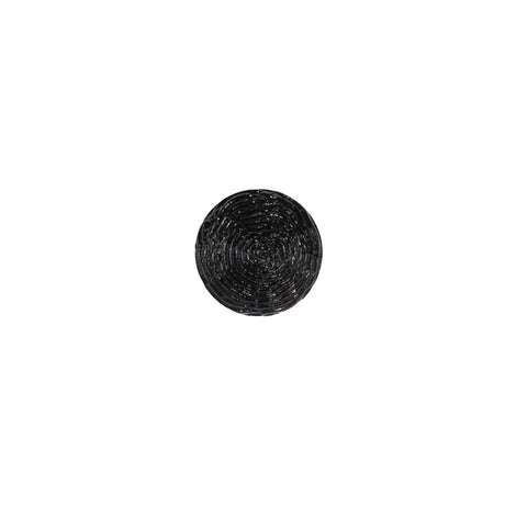 Italian Black Spiral Etched Plastic Button - 16L/10mm