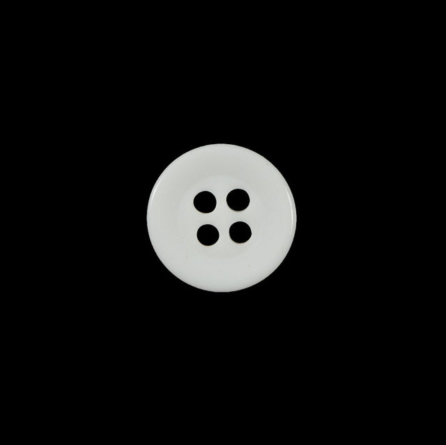 Italian White 4-Hole Plastic Button - 20L/12.5mm