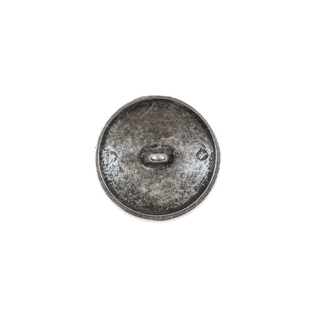 Italian Royal Blue and Silver Floral Metal Button - 24L/15mm