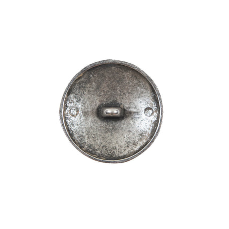 Italian Aqua and Silver Floral Metal Button - 32L/20mm