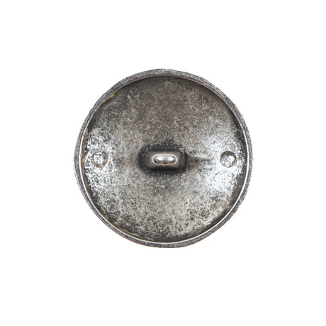 Italian Aqua and Silver Floral Metal Button - 36L/23mm
