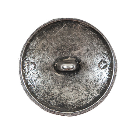 Italian Aqua and Silver Floral Metal Button - 44L/28mm