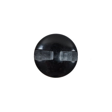Italian Black Glossy Plastic Button - 24L/15mm