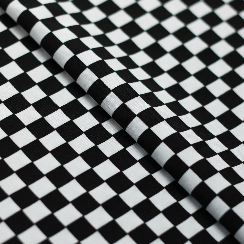 Motion Prints Mini Check Polyester Spandex Fabric - Red/White Mini Check Plaid, 58/60" Width (1 Yard)