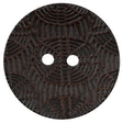 Italian Dark Brown Etched Coconut Button - 64L/40.5mm