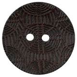 Italian Dark Brown Etched Coconut Button - 64L/40.5mm