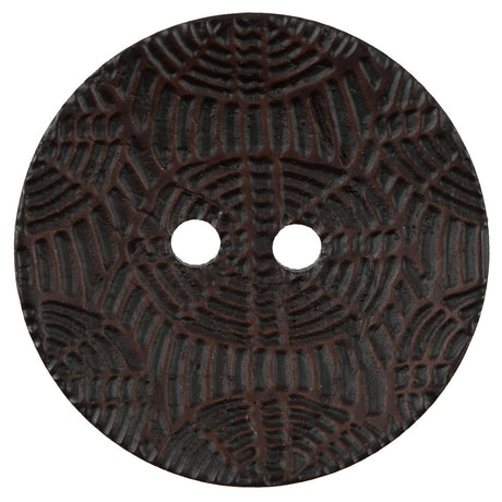Italian Dark Brown Etched Coconut Button - 64L/40.5mm