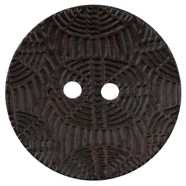 Italian Dark Brown Etched Coconut Button - 64L/40.5mm