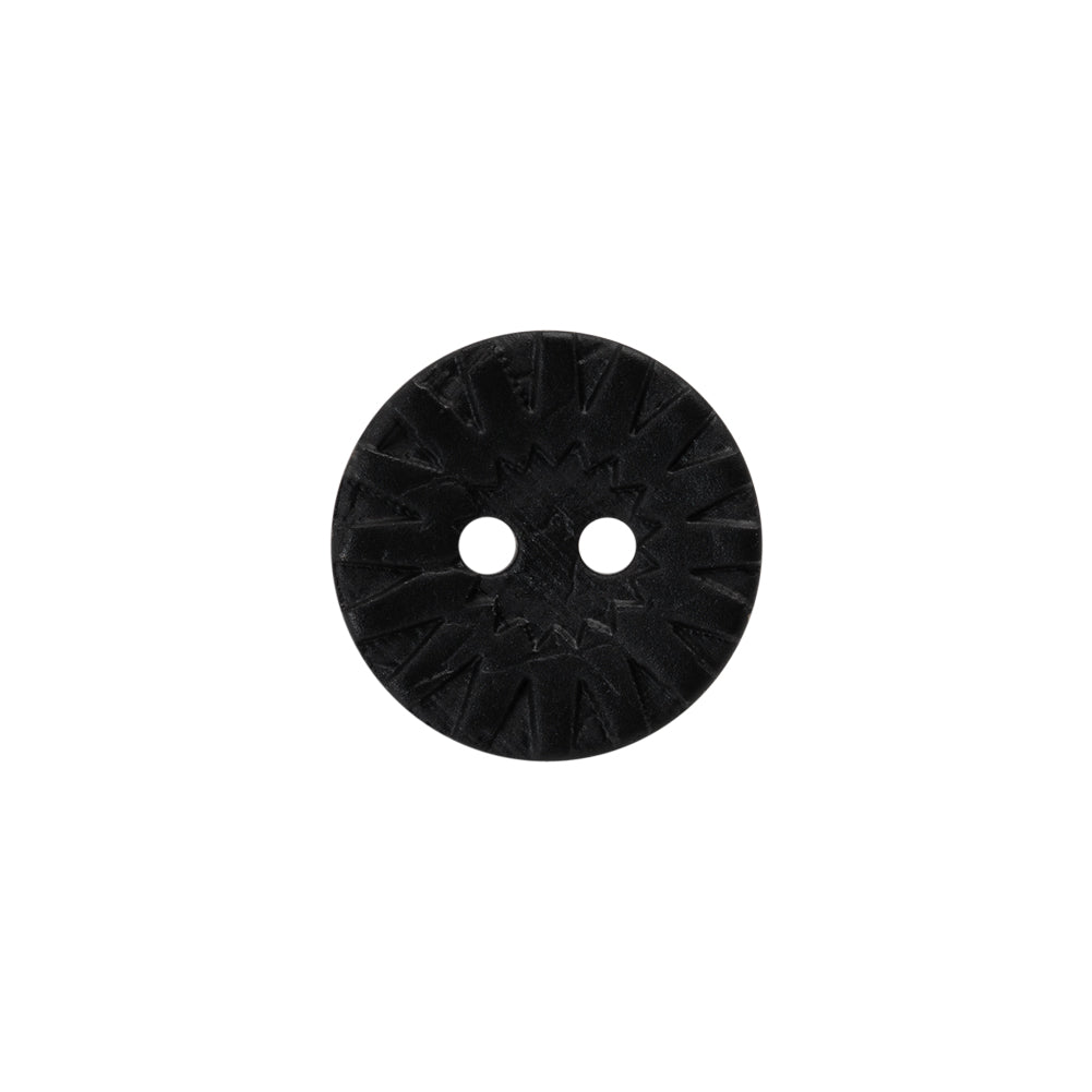 Italian Brown Carved Coconut Button - 24L/15mm