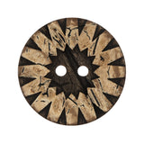 Italian Brown Carved Coconut Button - 48L/30mm