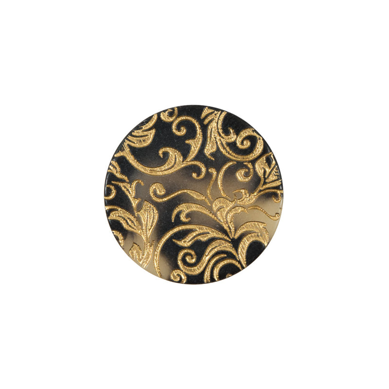 Italian Gold Etched Horn Button - 32L/20mm