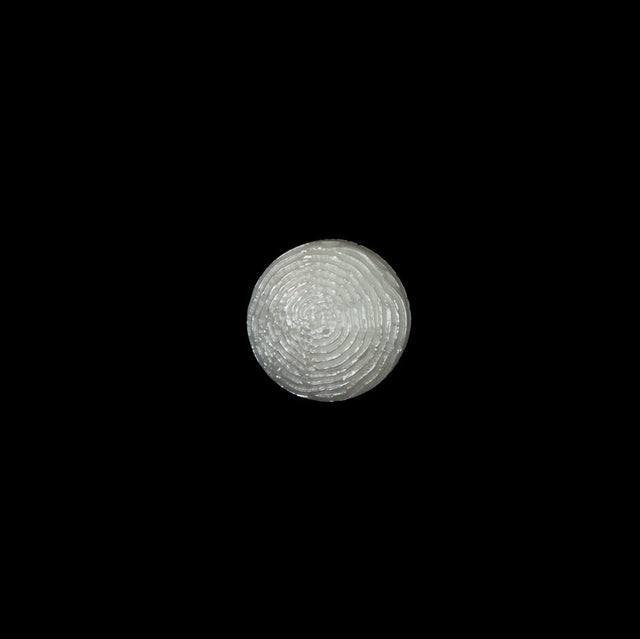 Italian White Spiral Etched Plastic Button - 16L/10mm