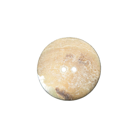 Italian Black and White Floral Printed Mother Of Pearl Button - 32L/20mm
