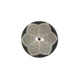 Italian Black and White Floral Printed Mother Of Pearl Button - 32L/20mm