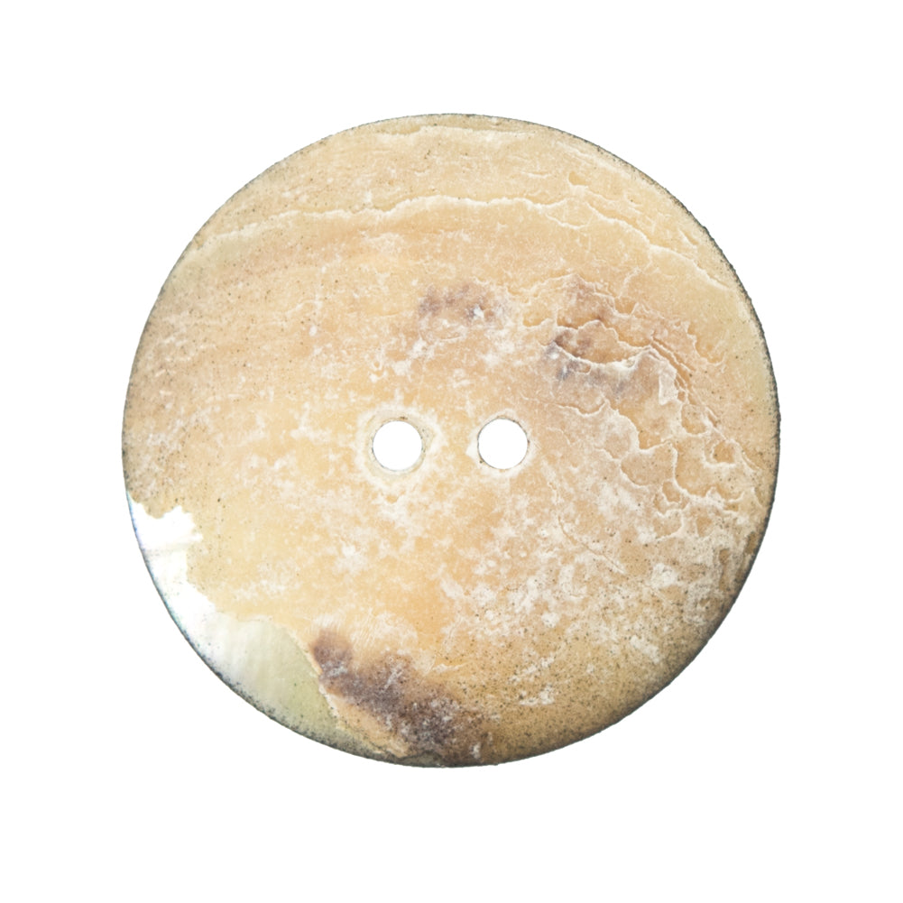 Italian Black and White Floral Printed Mother Of Pearl Button - 44L/28mm