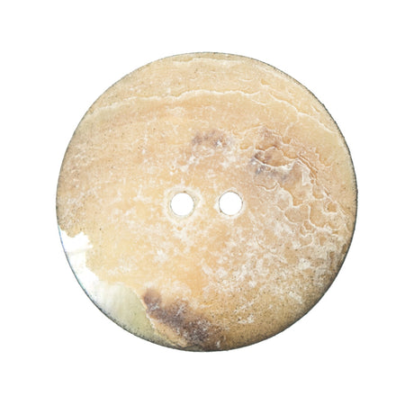 Italian Black and White Floral Printed Mother Of Pearl Button - 44L/28mm