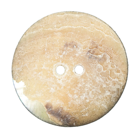 Italian Black and White Floral Printed Mother Of Pearl Button - 54L/34mm