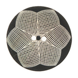 Italian Black and White Floral Printed Mother Of Pearl Button - 54L/34mm