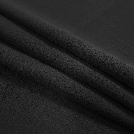 Italian Black Virgin Wool Double Crepe