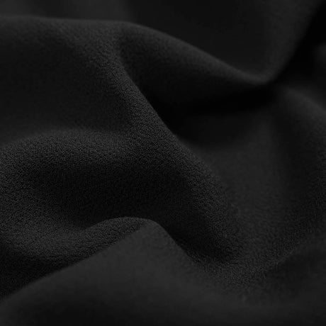 Italian Black Virgin Wool Double Crepe