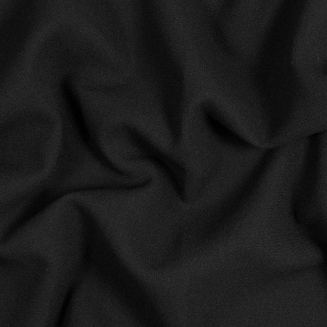 Italian Black Virgin Wool Double Crepe